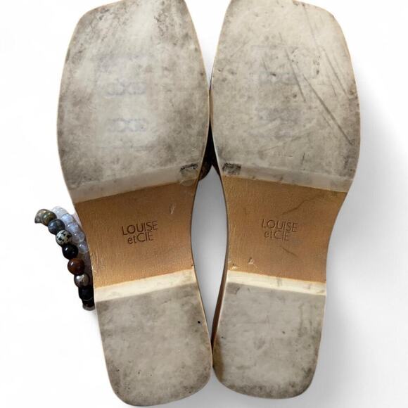 Y2K VINTAGE 2000'S CHUNKY WOODEN BUCKLE SANDALS 7.5 - Picture 6 of 7